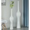 Uniquewise White Floor Vase - Tall Ceramic Vases for Decor Living Room, Entryway, Dining - Modern Organic Home Decor, Wide Mouth, Unique Shaped
